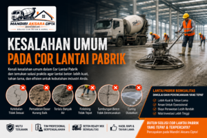 Cor Lantai Pabrik dengan Beton Ready Mix untuk menghasilkan lantai pabrik yang kuat dan tahan lama