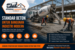 Standar beton untuk bangunan industri modern dengan proses pengecoran menggunakan concrete mixer dan tenaga profesional