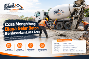 Cara Menghitung Biaya Gelar Beton berdasarkan luas area dengan Beton Ready Mix dan jasa pengecoran