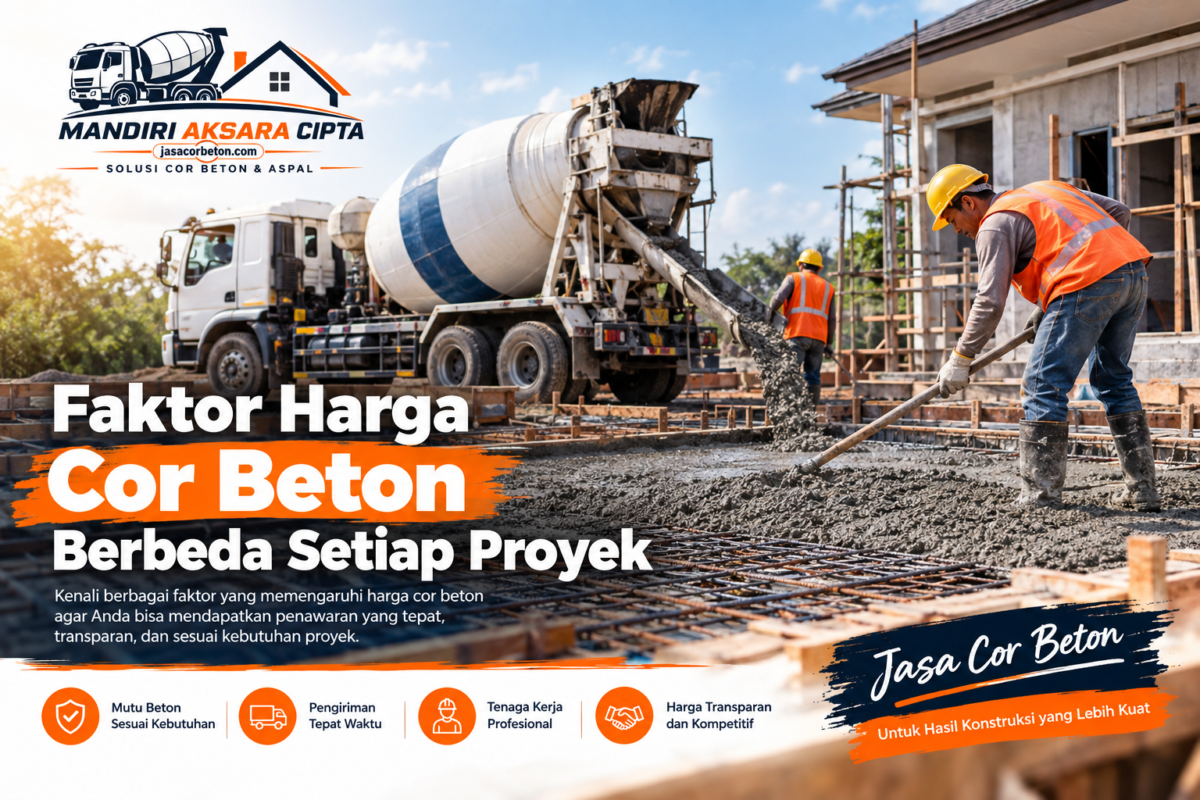 Faktor Harga Cor Beton berbeda setiap proyek dengan layanan Jasa Cor Beton profesional
