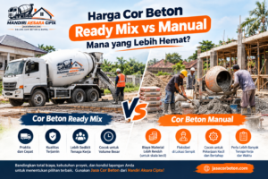 Harga Cor Beton Ready Mix vs Manual dengan perbandingan cor beton ready mix dan manual untuk berbagai kebutuhan proyek