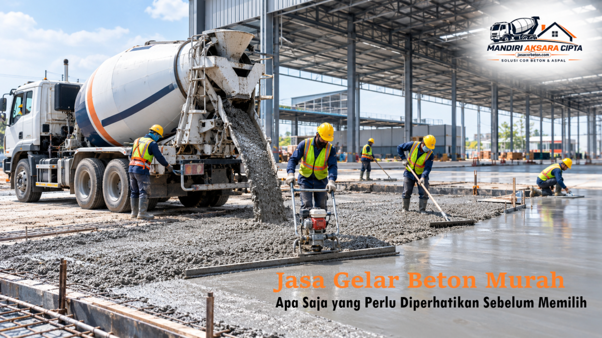 Jasa Gelar Beton Murah dengan layanan Cor Beton Ready Mix untuk kebutuhan pengecoran proyek